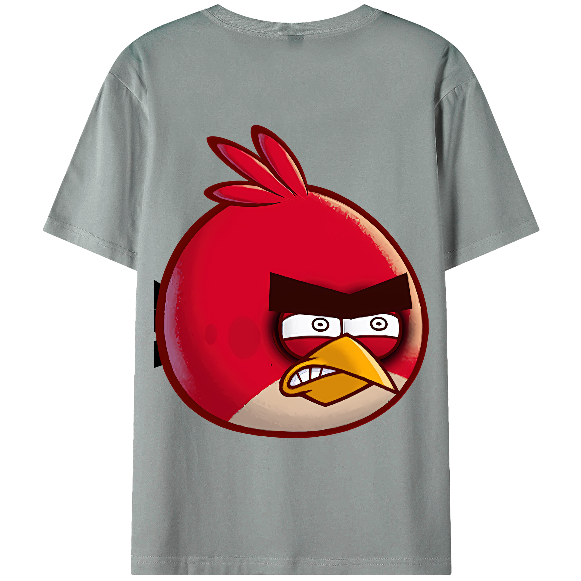 （画像用） Angry Birds アングリーバード 綿100％ メンズ半袖Tシャツ（バックプリント） 通気性